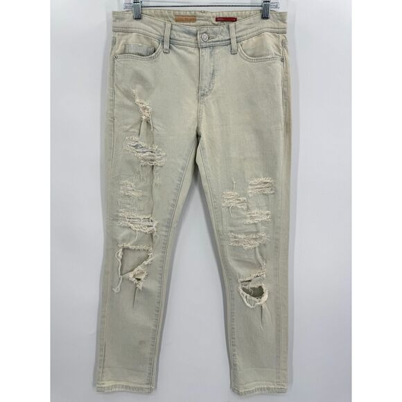 ANTHROPOLOGIE | PILCRO Light Acid Wash Distressed Slim Boyfriend Jeans Size 26 - Picture 5 of 11